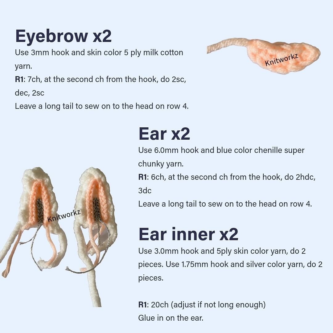 Free Crochet Pattern for Zimomo Angel In Clouds Amigurumi Doll by Knitworkz