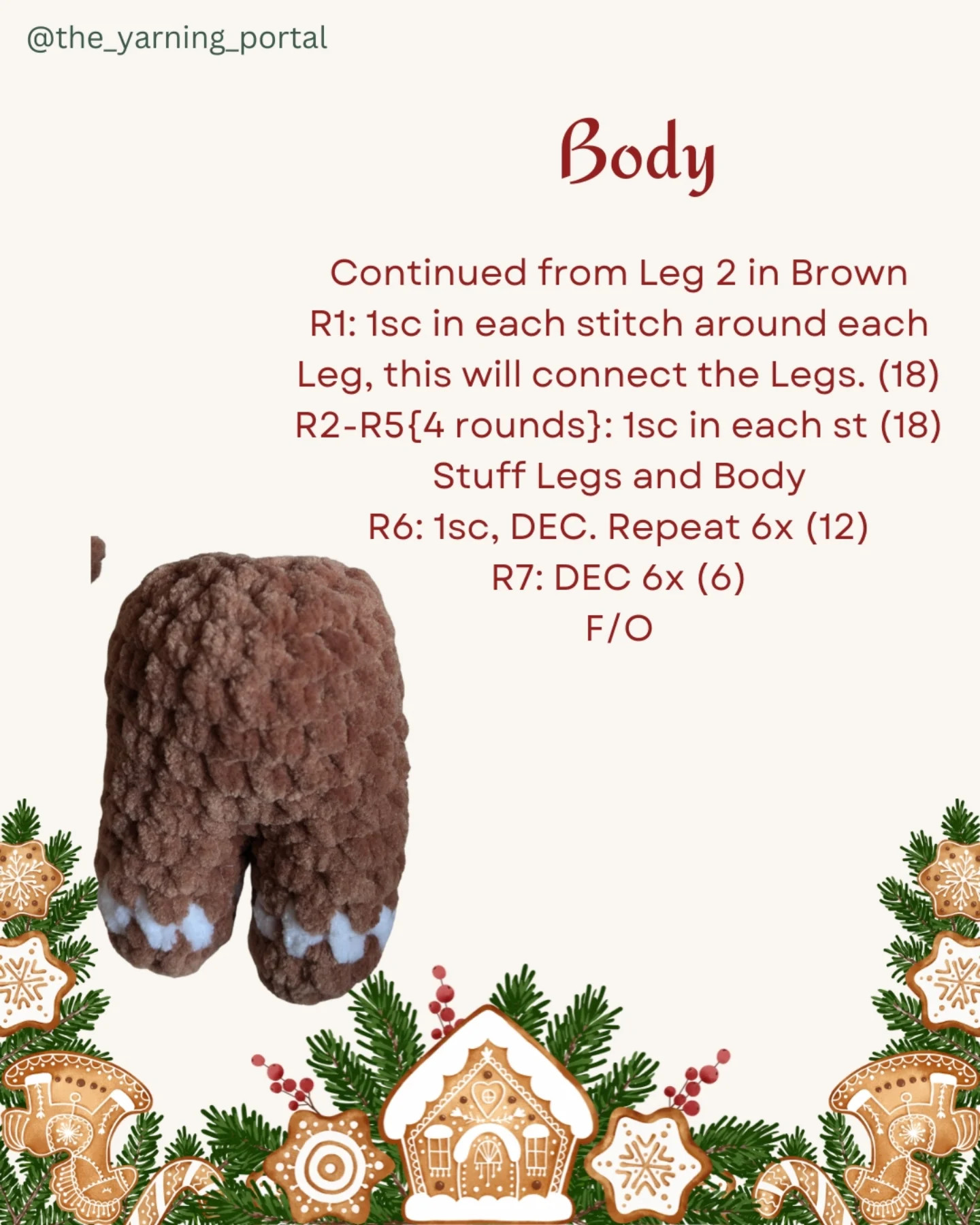 Free Crochet Pattern: Gingerbread Man Amigurumi Doll