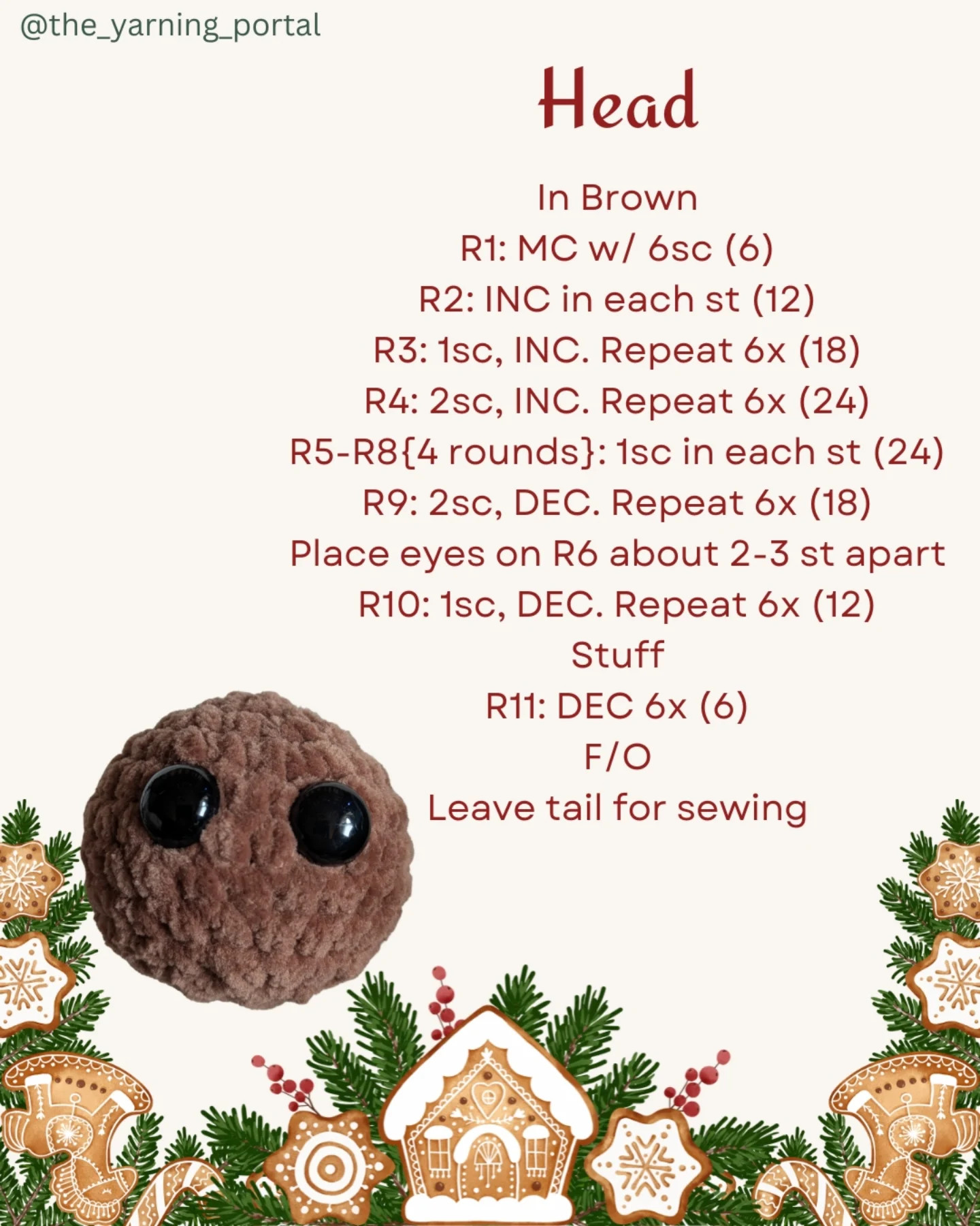 Free Crochet Pattern: Gingerbread Man Amigurumi Doll