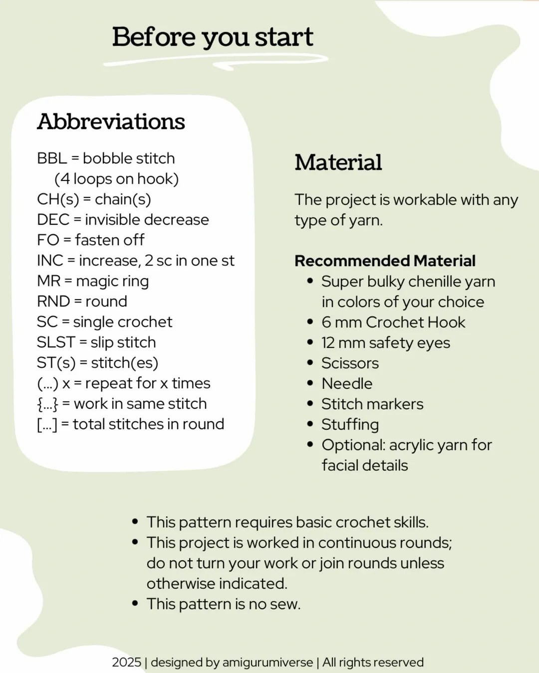 Free Crochet Pattern: Green Grumpling Amigurumi Doll with Bobble Stitch Instructions