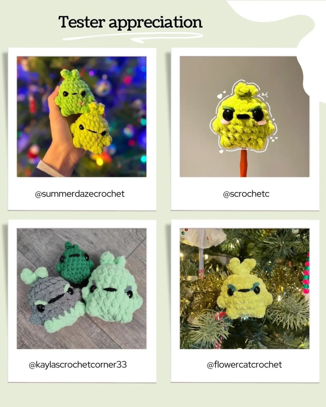 Free Crochet Pattern: Green Grumpling Amigurumi Doll with Bobble Stitch Instructions