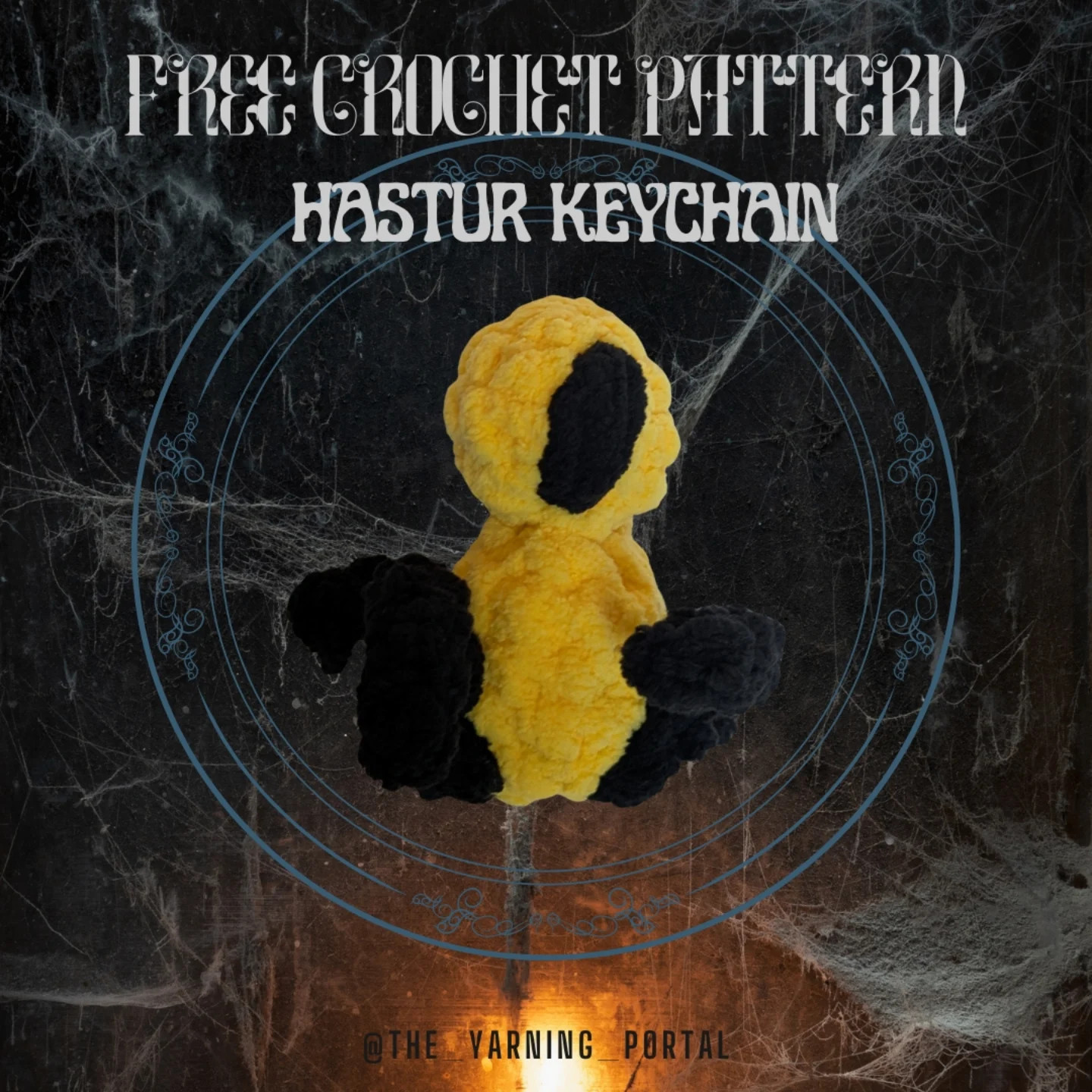 Free Crochet Pattern: Hastur Keychain (Yellow & Black)