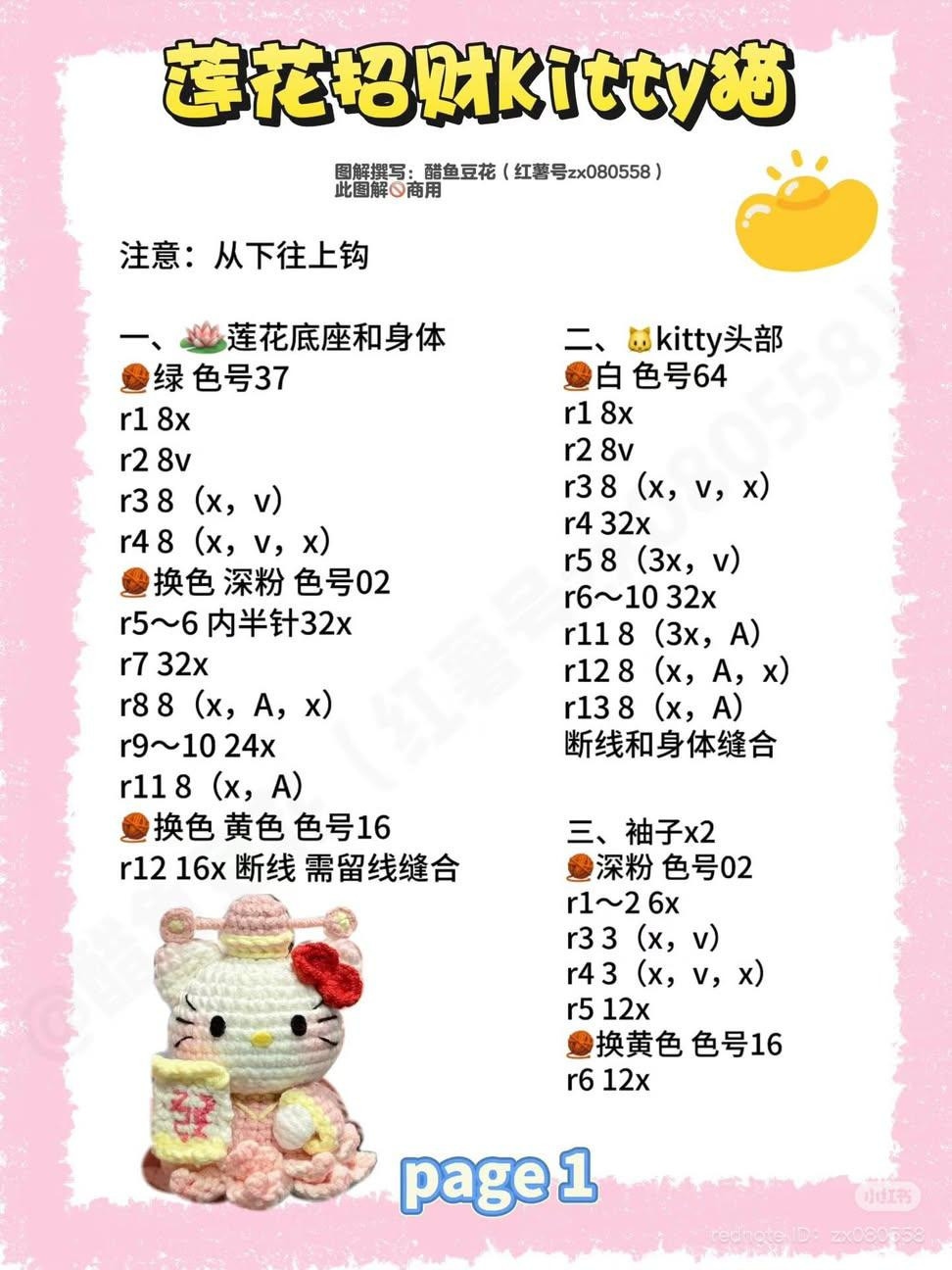 Free Crochet Pattern Hello Kitty Amigurumi Doll