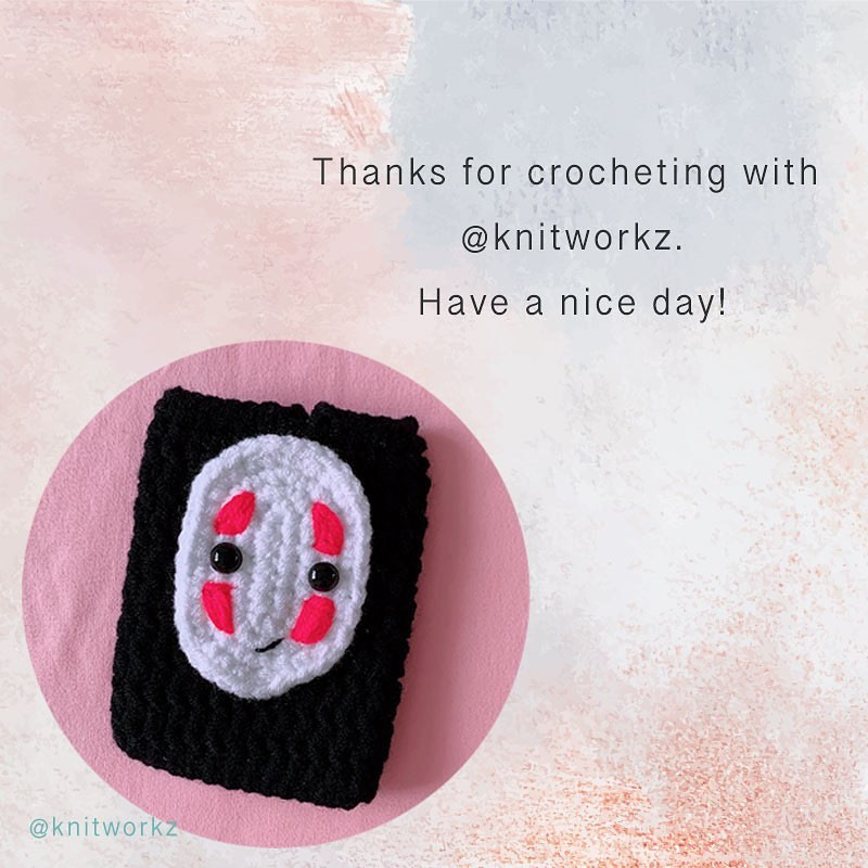 Free Crochet Pattern: Kaonashi No Face Card Pouch - Complete Chart and Instructions by Knitworkz