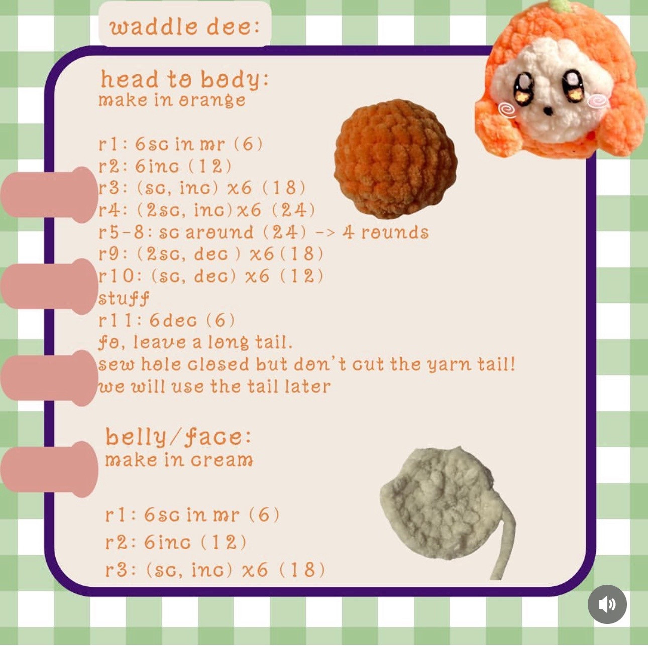 Free Crochet Pattern: Kirby and Waddle Dee Cherry Amigurumi Dolls