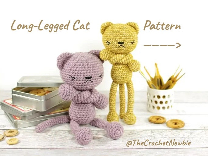 Free Crochet Pattern: Long-Legged Cat Amigurumi Tutorial