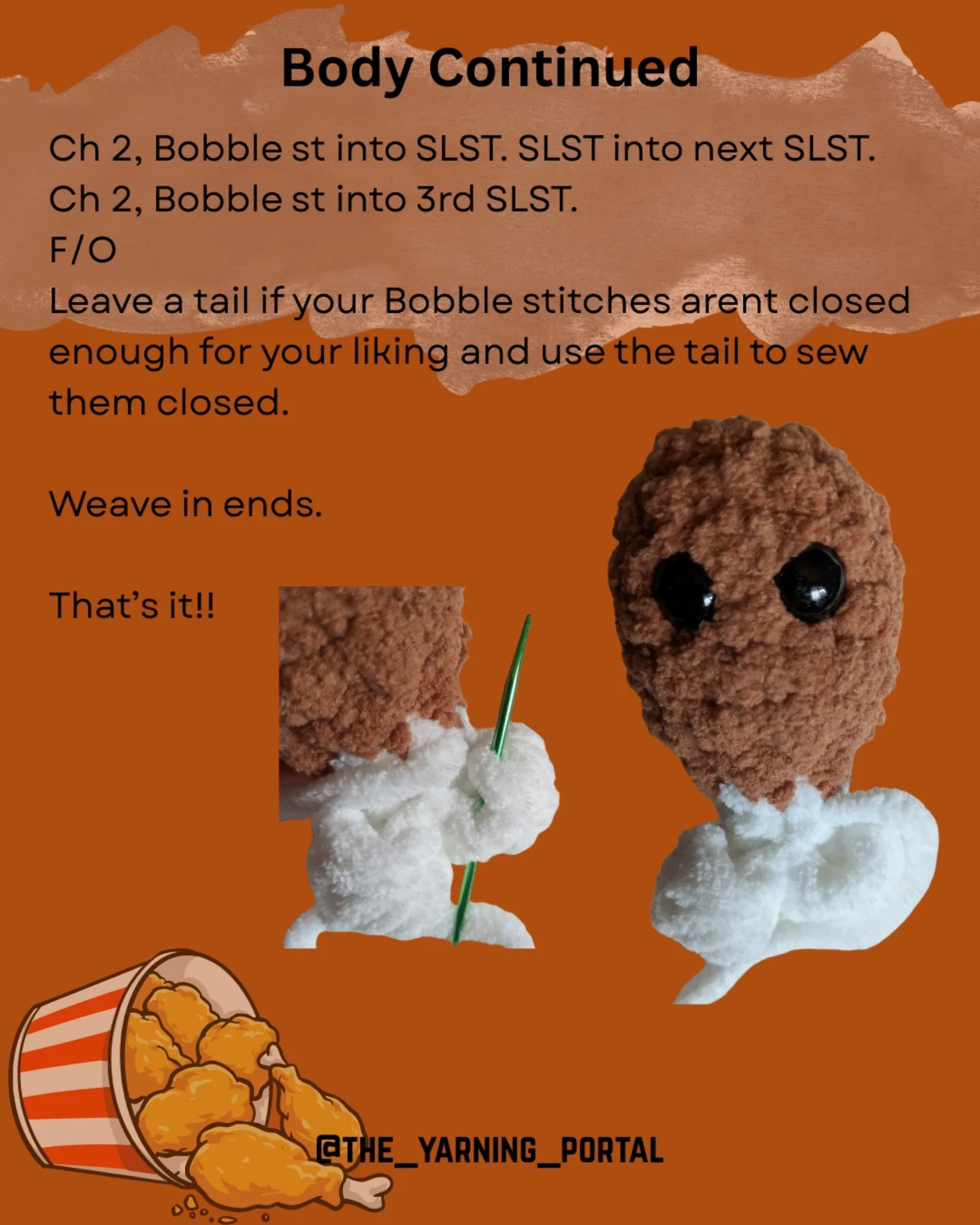 Free Crochet Pattern: Low Sew Chicken Leg Amigurumi