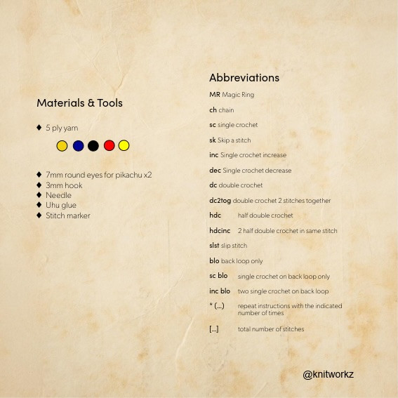 Free Crochet Pattern: Luffy x Pikachu Amigurumi Doll by Knitworkz