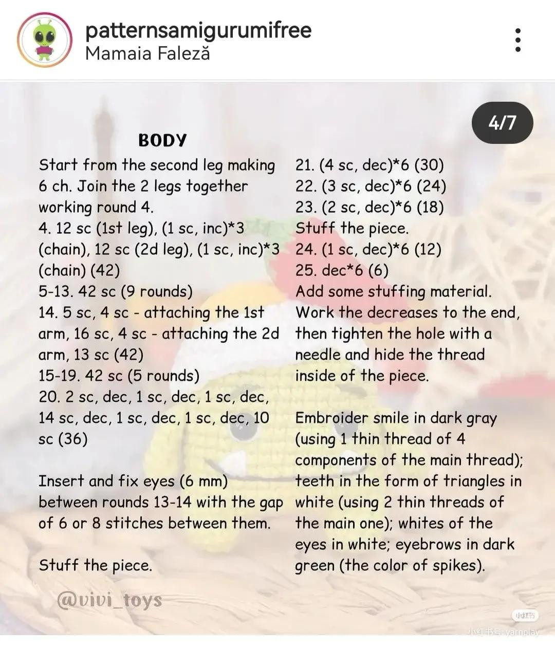 Free Crochet Pattern: Lunch the Monster Amigurumi Doll with Hat and Chili Pepper