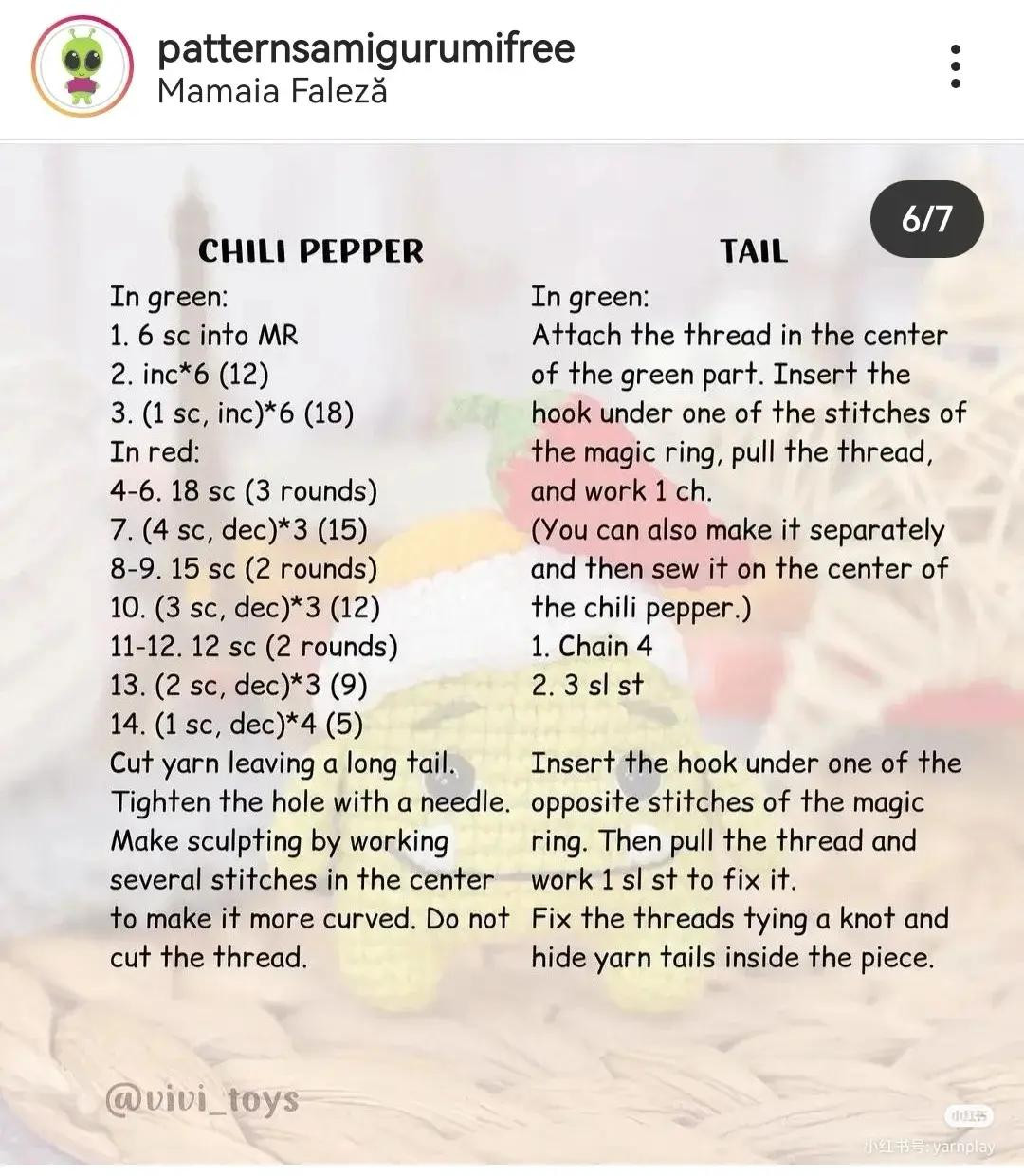 Free Crochet Pattern: Lunch the Monster Amigurumi Doll with Hat and Chili Pepper