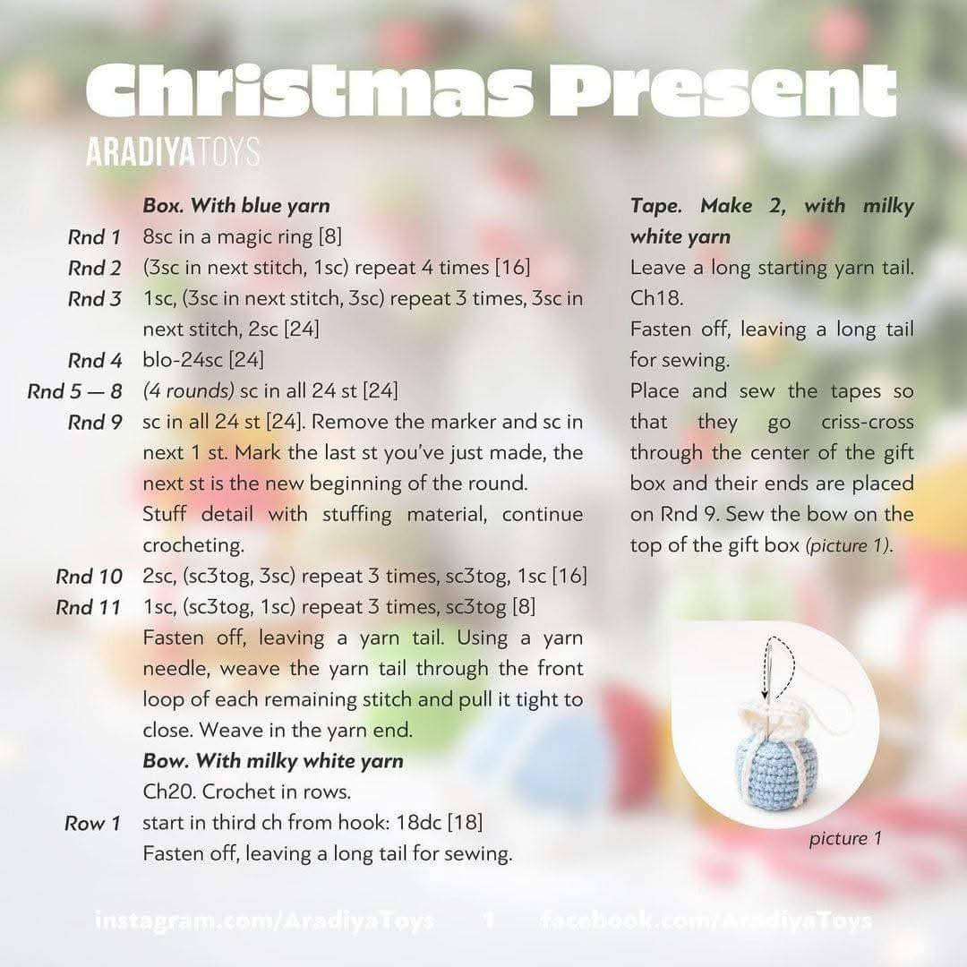 Free Crochet Pattern: Mini Christmas Present Ornaments