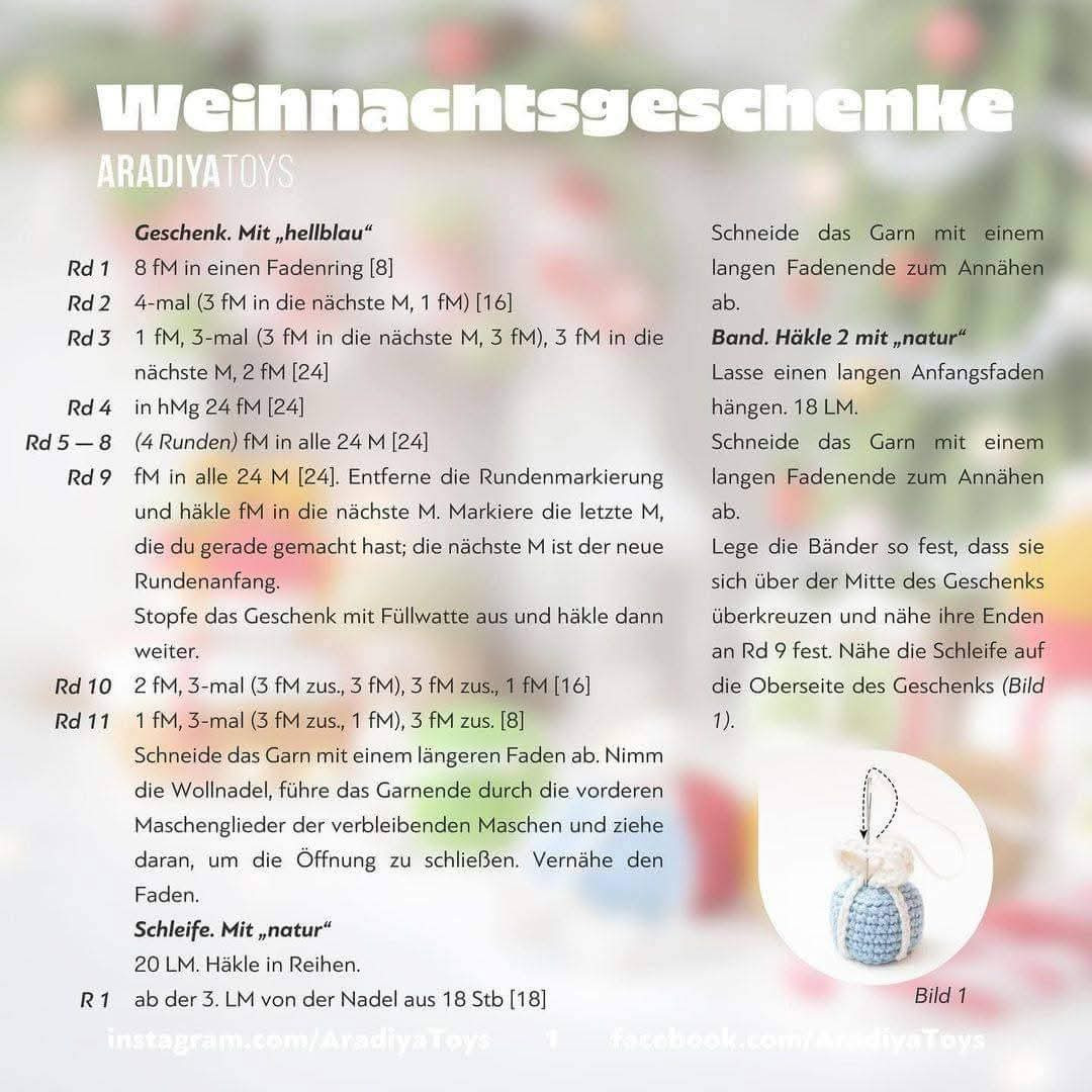 Free Crochet Pattern: Mini Christmas Present Ornaments