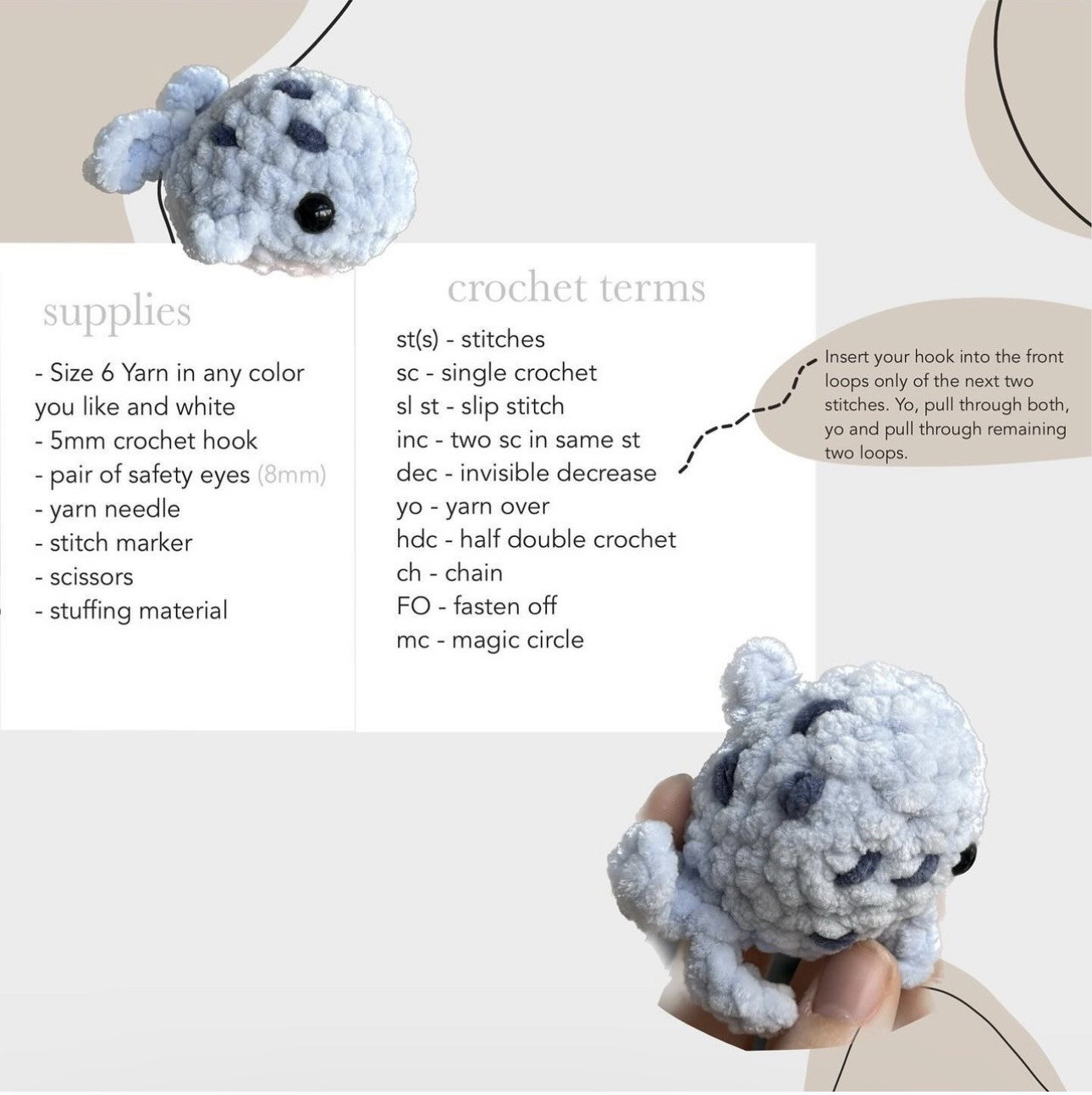 Free Crochet Pattern: Mini Humpback Whale Amigurumi