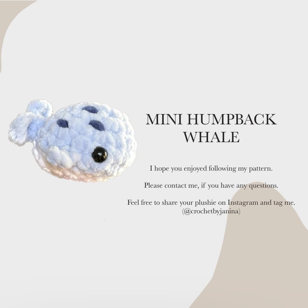 Free Crochet Pattern: Mini Humpback Whale Amigurumi