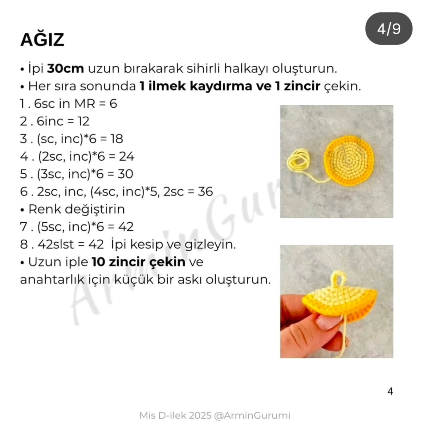 Free Crochet Pattern: Mis D-ilek Amigurumi Keychain by ArminGurumi