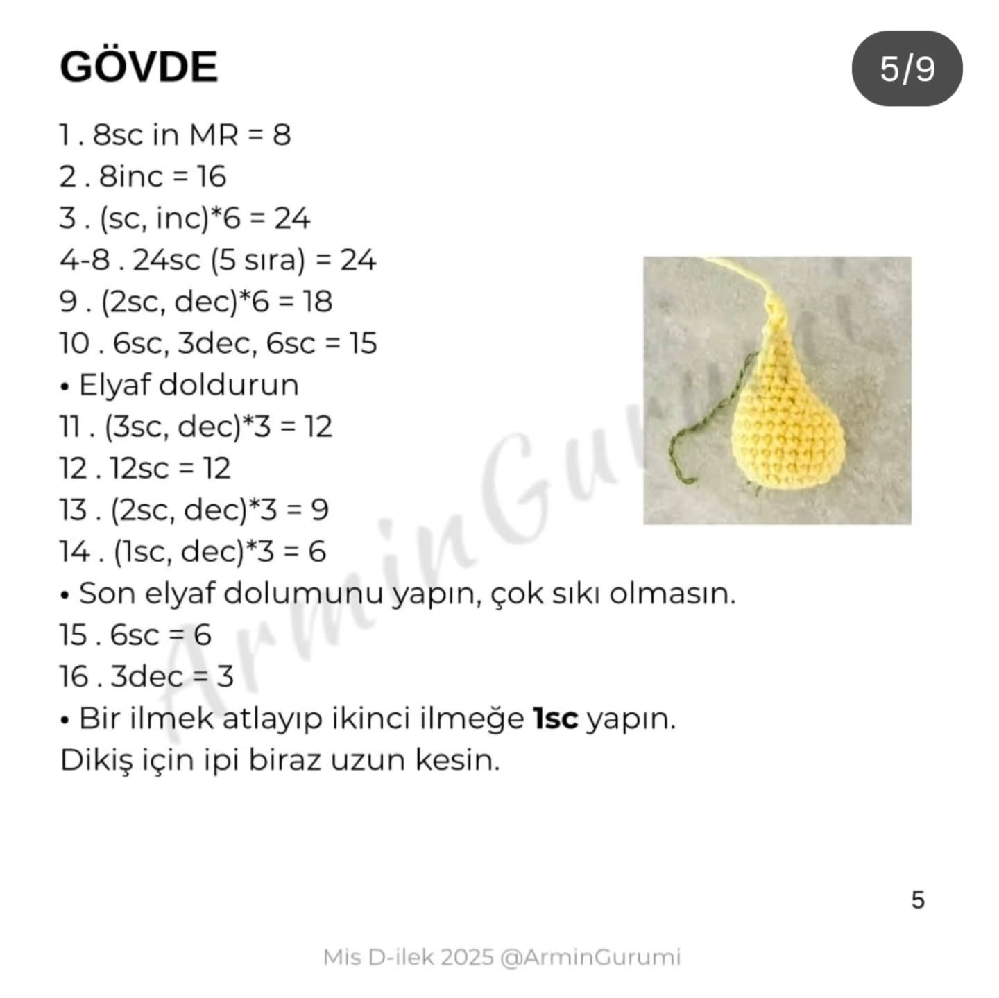 Free Crochet Pattern: Mis D-ilek Amigurumi Keychain by ArminGurumi