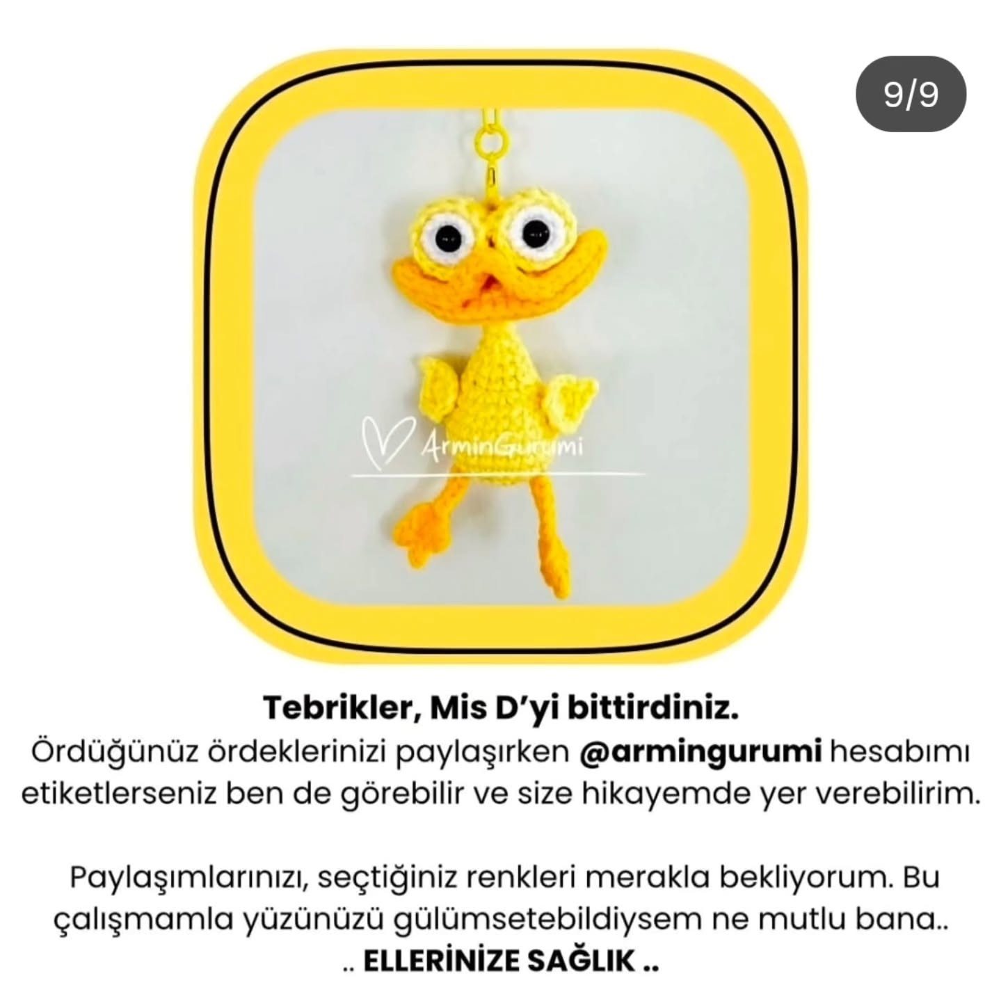 Free Crochet Pattern: Mis D-ilek Amigurumi Keychain by ArminGurumi