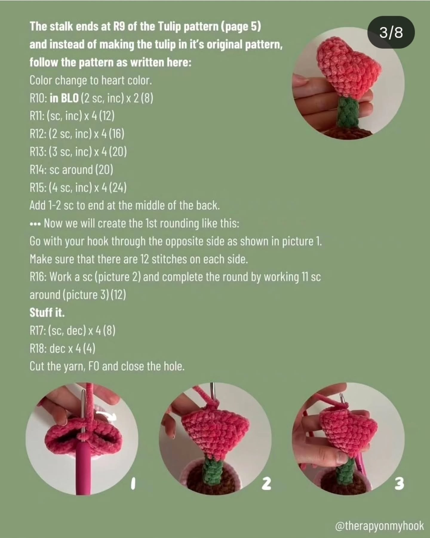 Free Crochet Pattern Mod: Cute Heart Flower in Pot with Step-by-Step Instructions
