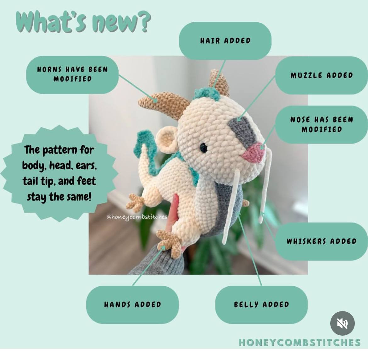 Free Crochet Pattern Mod: Spirit Dragon Amigurumi Doll