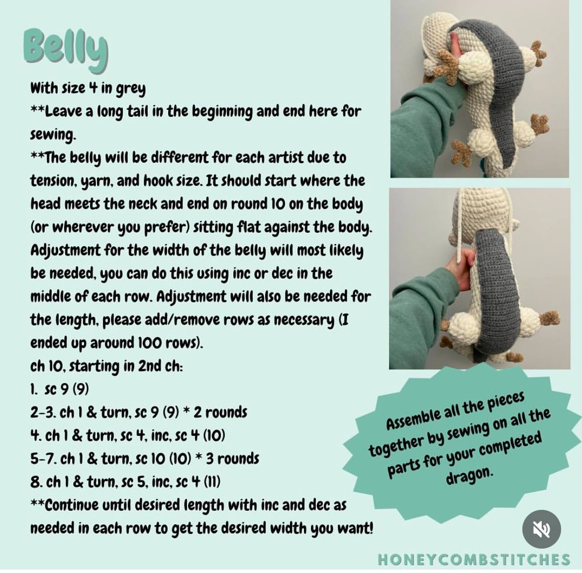 Free Crochet Pattern Mod: Spirit Dragon Amigurumi Doll