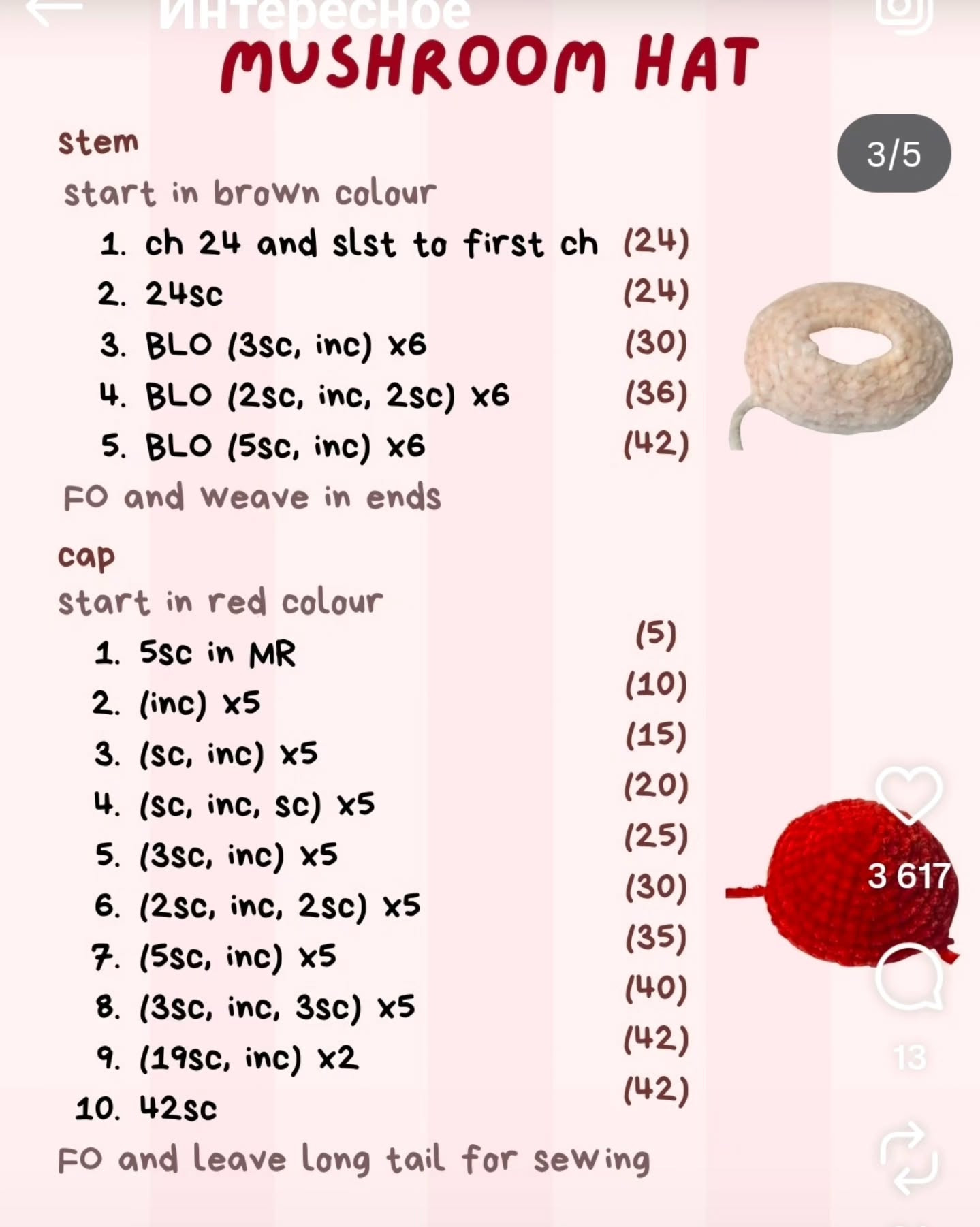 Free Crochet Pattern: Mushroom Hat Mod for Maus