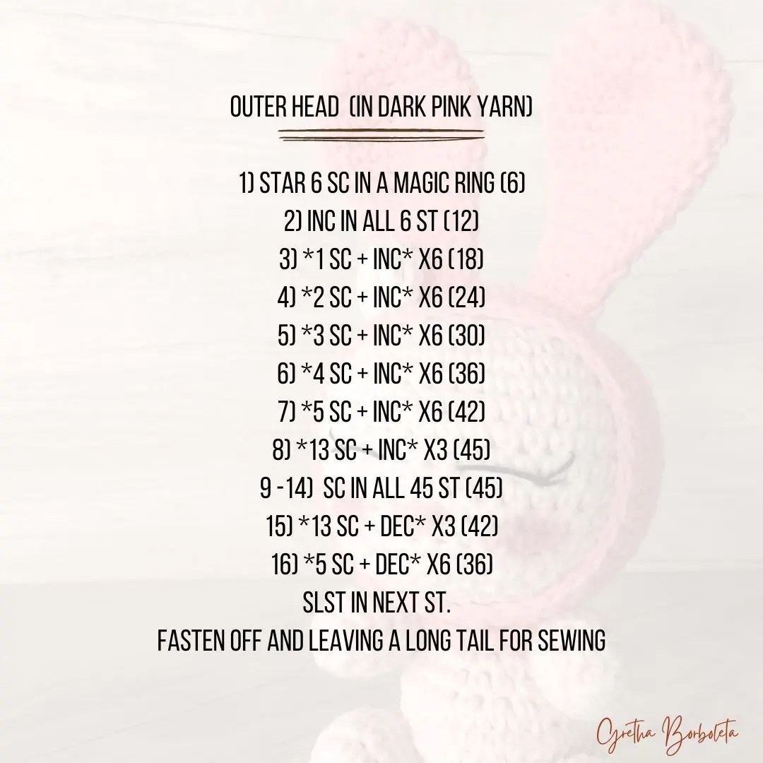 Free Crochet Pattern My Melody Amigurumi Doll in Pink