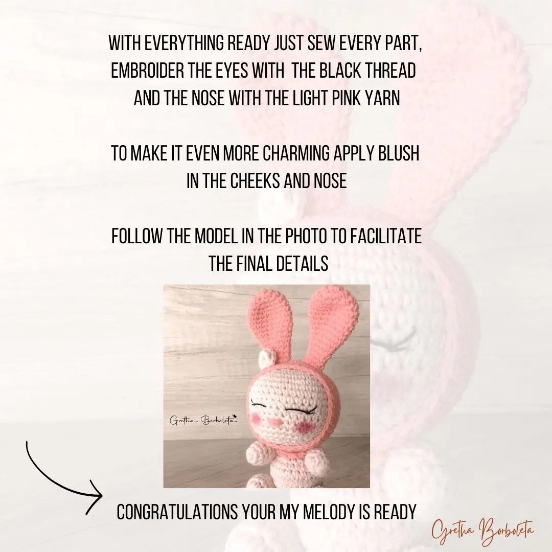 Free Crochet Pattern My Melody Amigurumi Doll in Pink