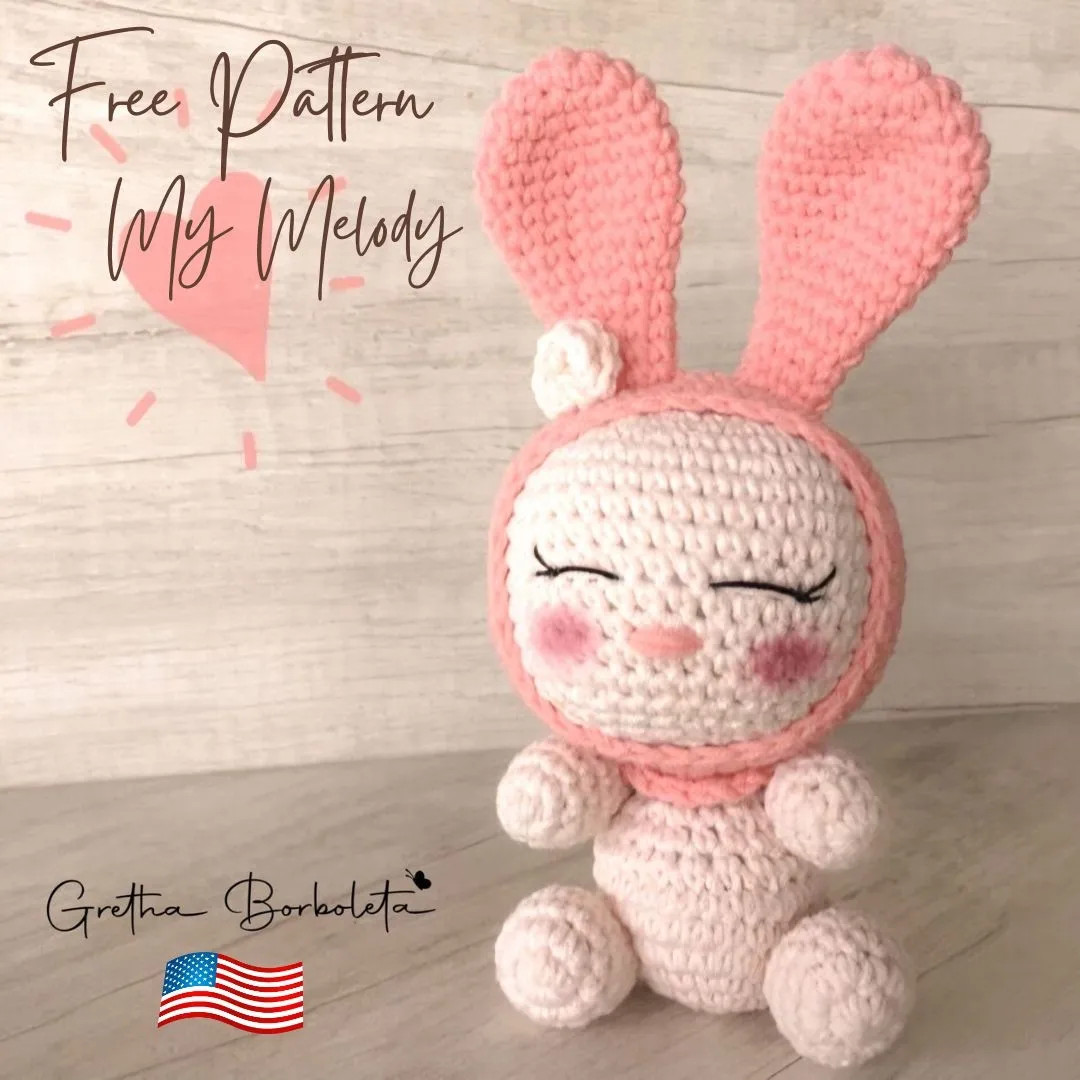 Free Crochet Pattern My Melody Amigurumi Doll in Pink