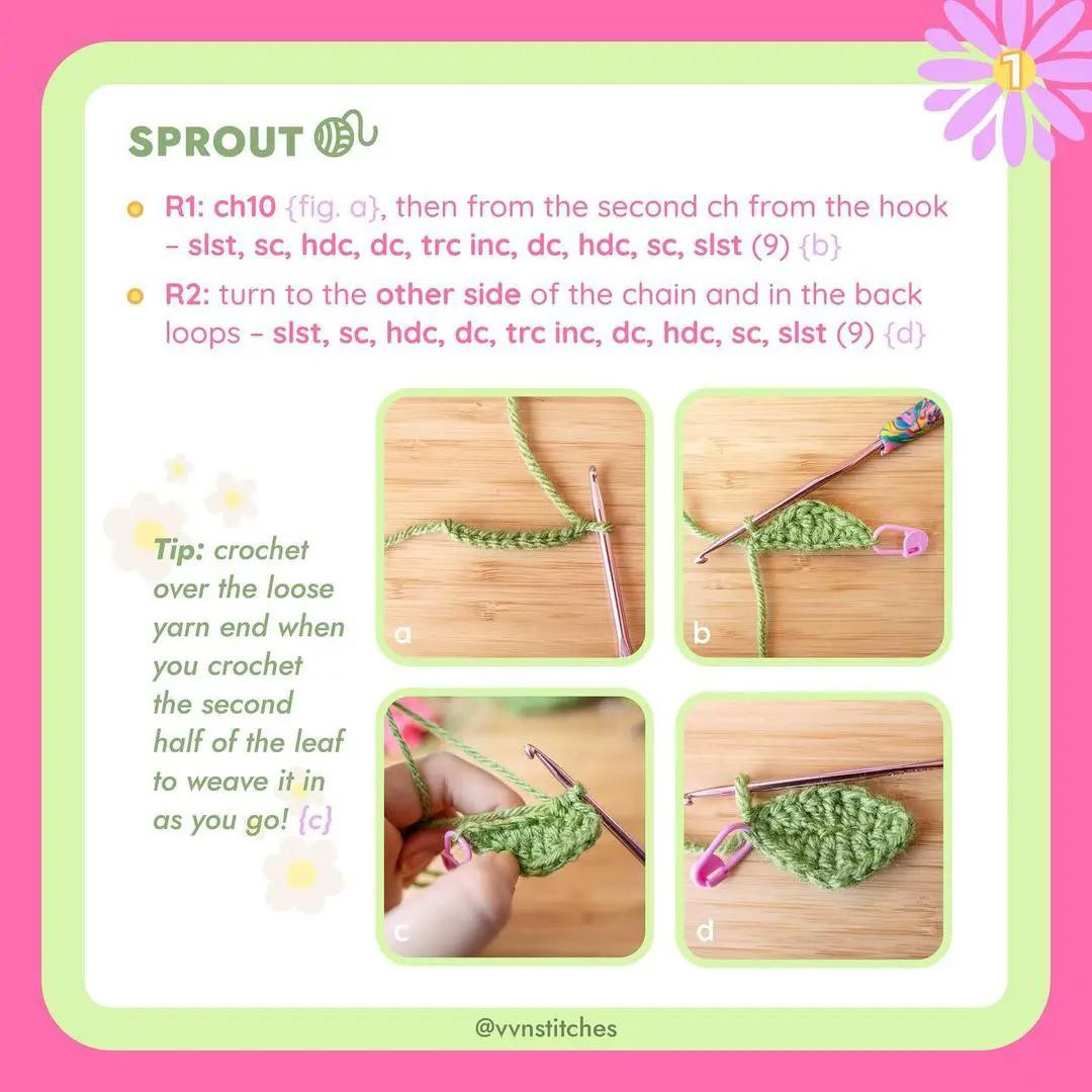 Free Crochet Pattern: No-Sew Headphone Flower Sprout