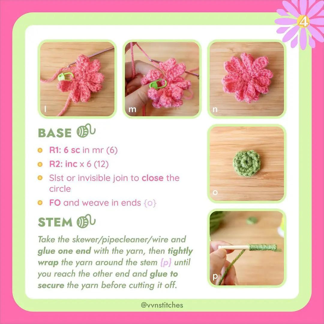 Free Crochet Pattern: No-Sew Headphone Flower Sprout