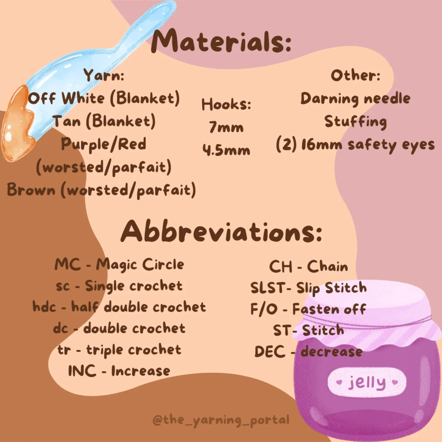 Free Crochet Pattern: Peanut Butter and Jelly Plushies