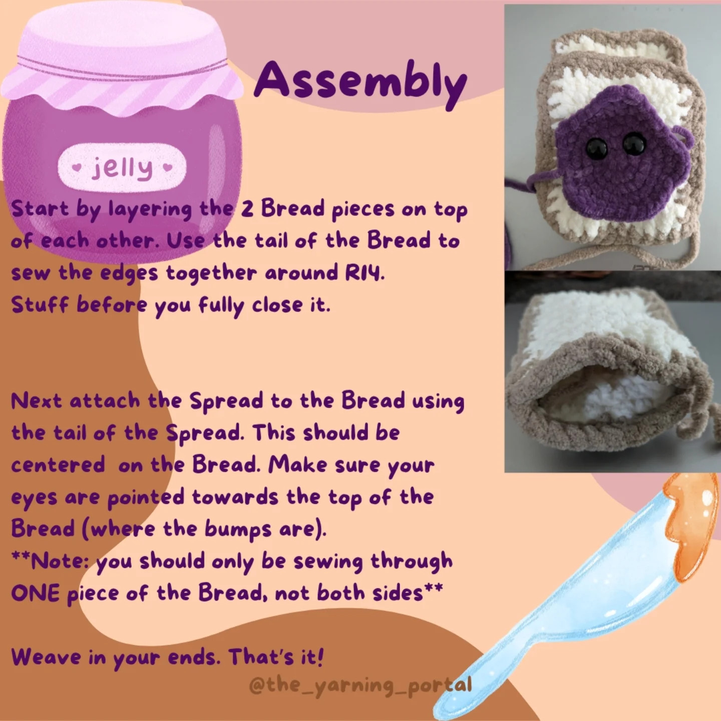 Free Crochet Pattern: Peanut Butter and Jelly Plushies