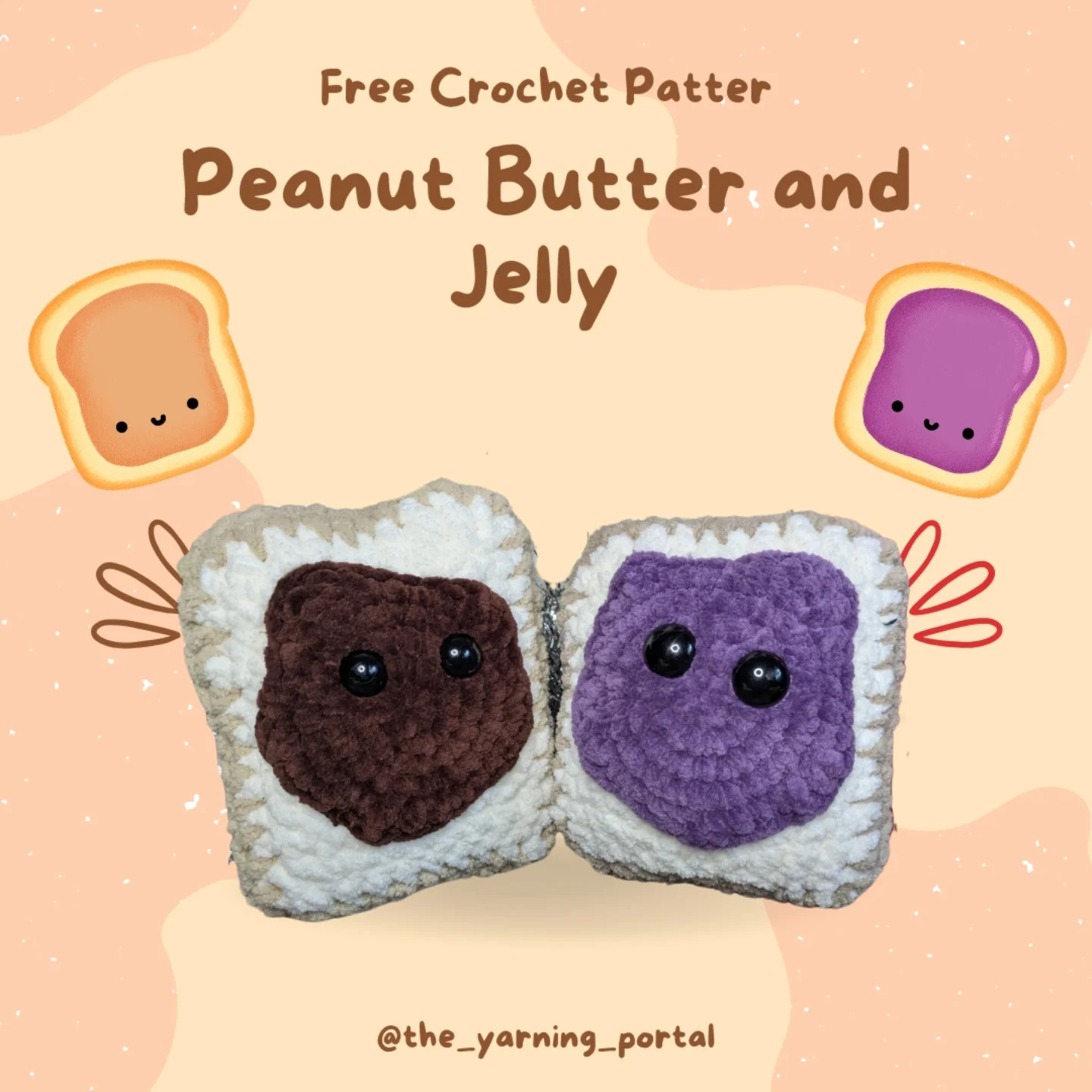 Free Crochet Pattern: Peanut Butter and Jelly Plushies