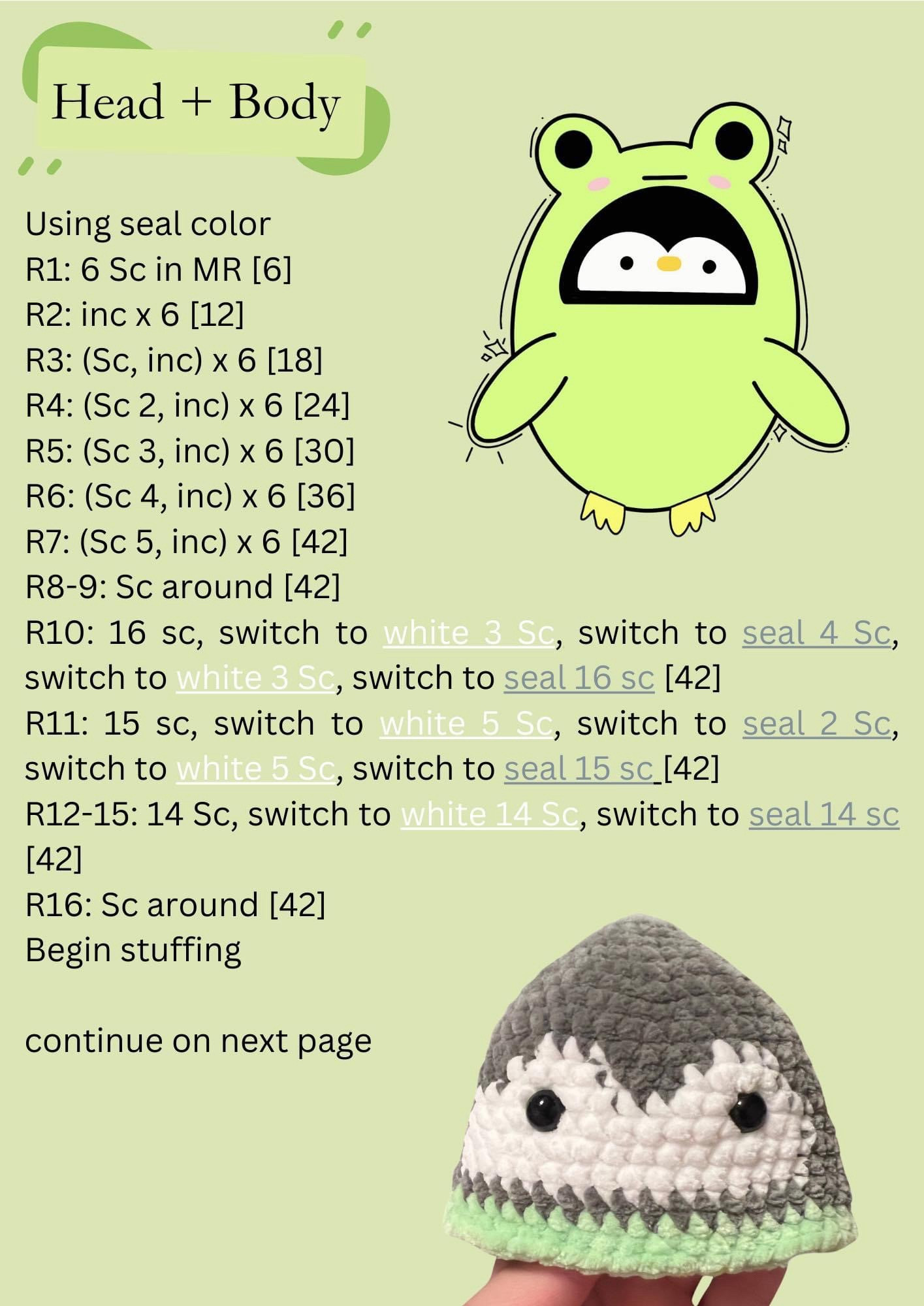 Free Crochet Pattern: Penguin in Frog Hoodie Amigurumi