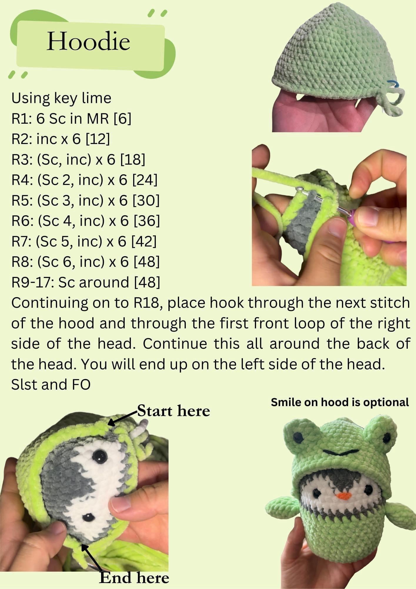 Free Crochet Pattern: Penguin in Frog Hoodie Amigurumi