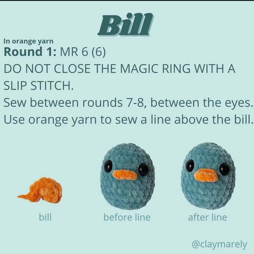 Free Crochet Pattern Perry the Platypus Amigurumi Keychain