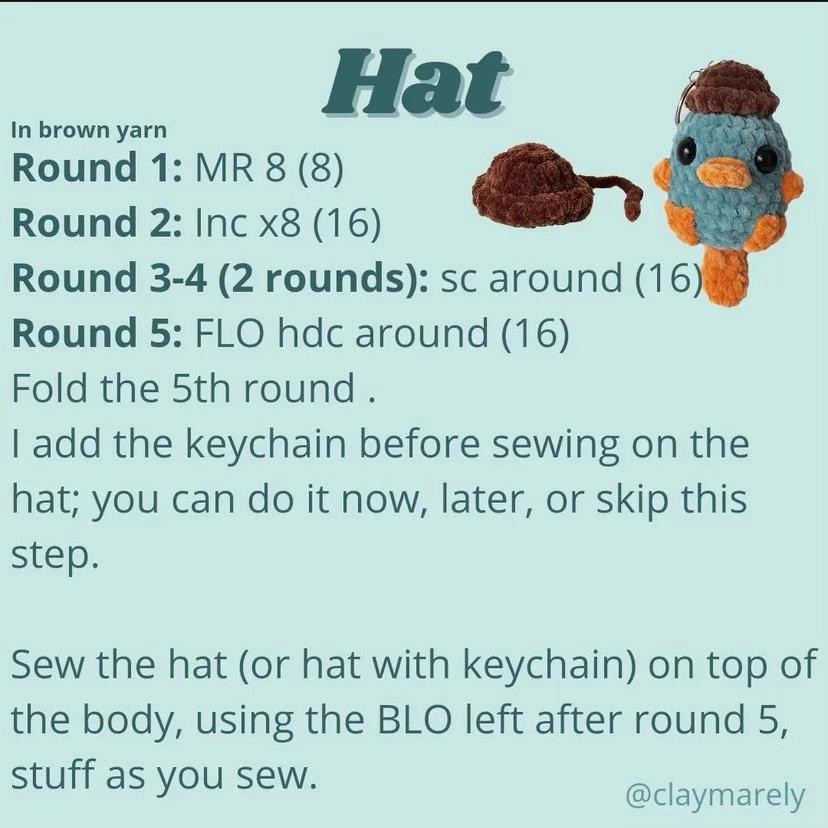 Free Crochet Pattern Perry the Platypus Amigurumi Keychain