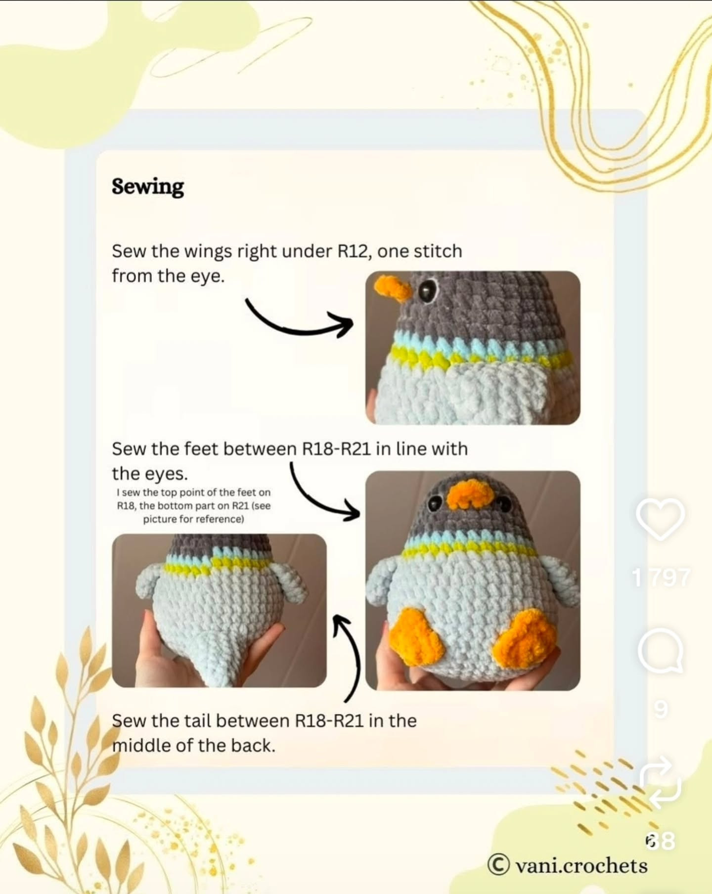 Free Crochet Pattern: Peter the Pigeon Amigurumi Doll