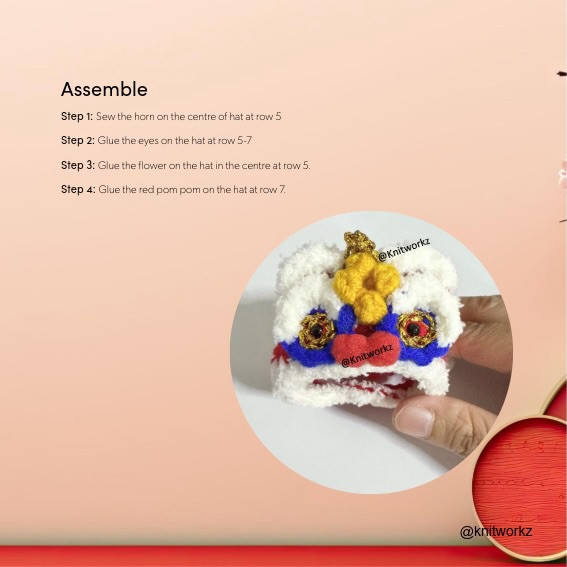 Free Crochet Pattern: Pikachu Lion Dance Amigurumi Doll