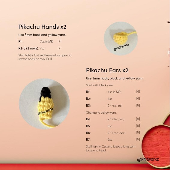 Free Crochet Pattern: Pikachu Lion Dance Amigurumi Doll