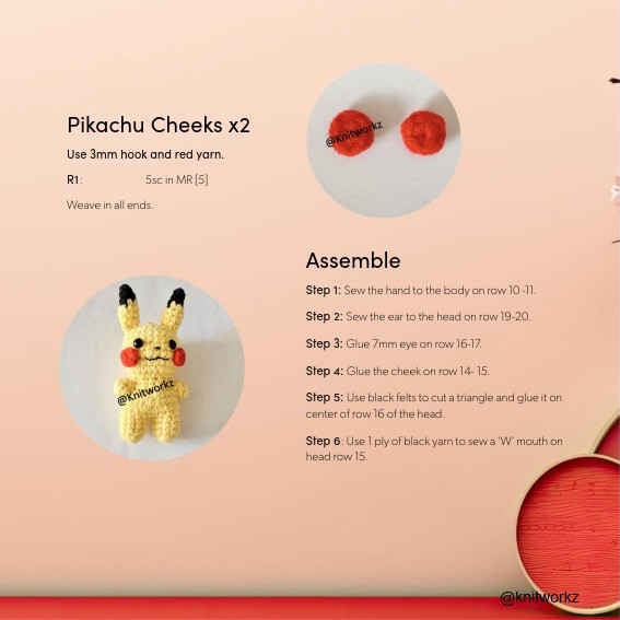 Free Crochet Pattern: Pikachu Lion Dance Amigurumi Doll