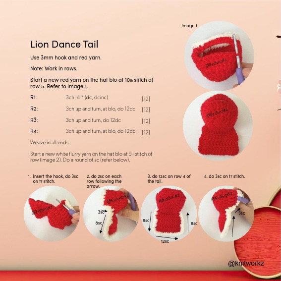 Free Crochet Pattern: Pikachu Lion Dance Amigurumi Doll