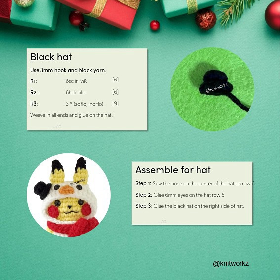 Free Crochet Pattern: Pikachu x Snowman Amigurumi Doll