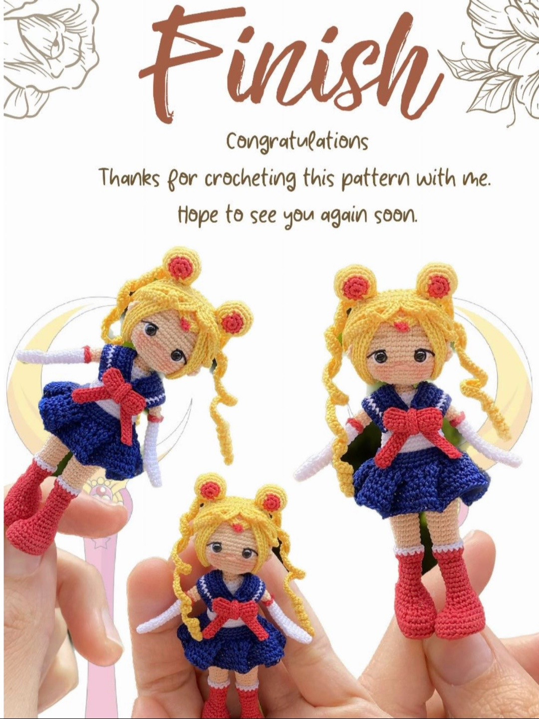 Free Crochet Pattern: Sailor Moon Amigurumi Doll