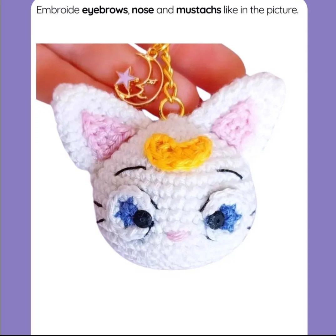 Free Crochet Pattern: Sailor Moon Luna and Artemis Amigurumi Keychains