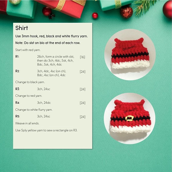 Free Crochet Pattern: Santa x Pikachu Amigurumi Doll