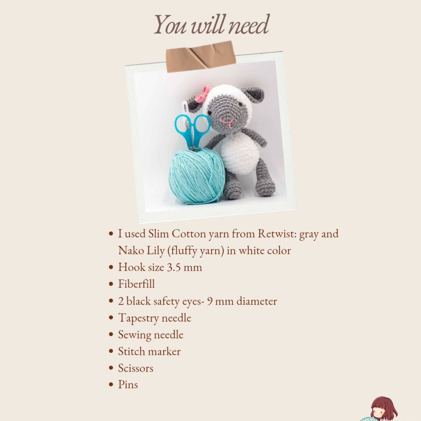 Free Crochet Pattern: Shirley The Sheep - Gray and White Amigurumi Doll with Fluffy Yarn