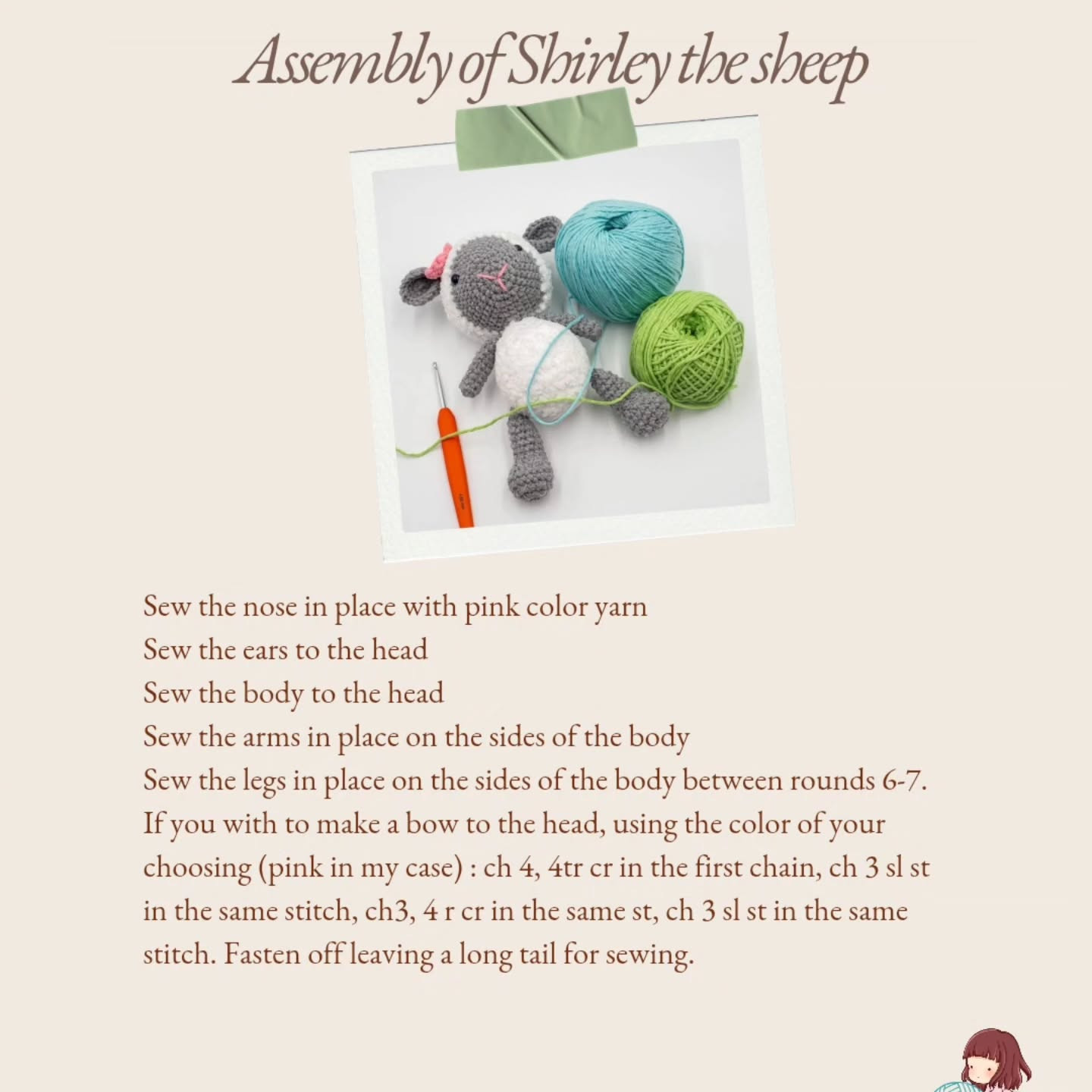 Free Crochet Pattern: Shirley The Sheep - Gray and White Amigurumi Doll with Fluffy Yarn