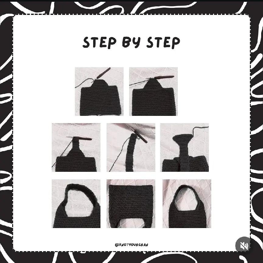 Free Crochet Pattern: Simple Black Tote Bag with Instructions