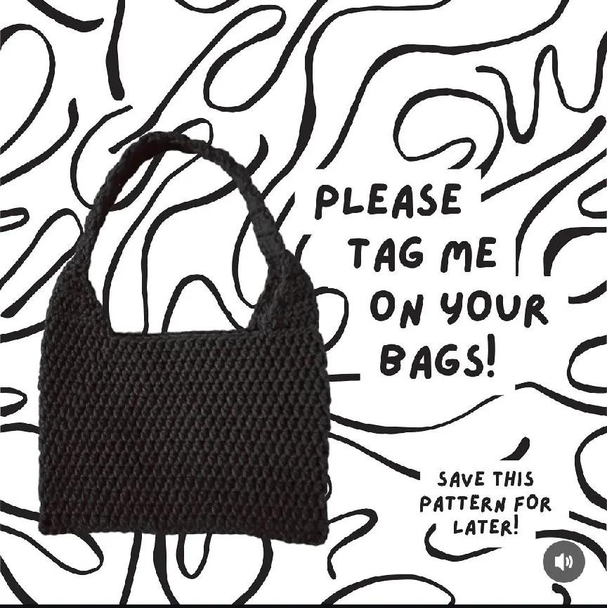 Free Crochet Pattern: Simple Black Tote Bag with Instructions